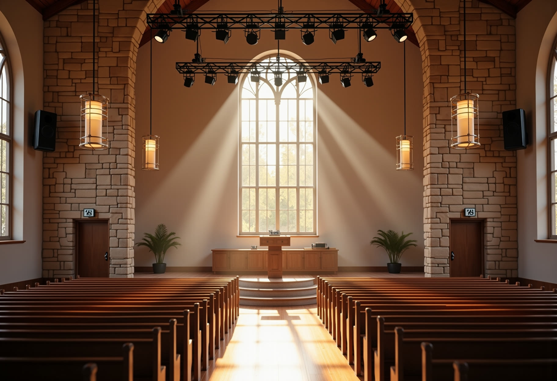 Lighting grid at full height